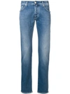 Jacob Cohen Mid Rise Slim Fit Jeans In Blue