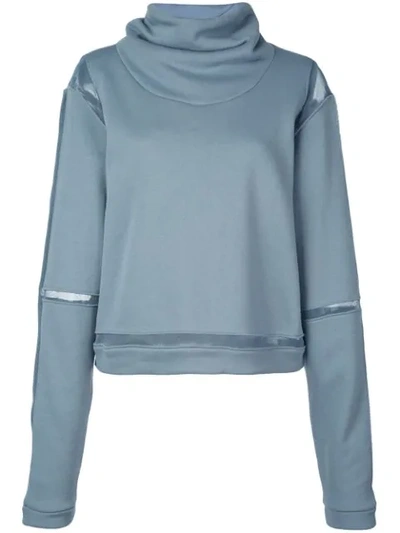 Alo Yoga 'advanced' Sportpullover Mit Weitem Rollkragen In Blue