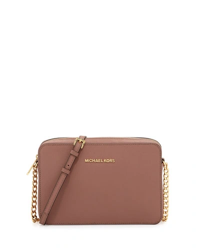 Michael Michael Kors Jet Set Travel Large Crossbody Bag, Dusty Rose |  ModeSens