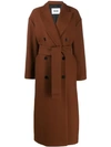 Msgm Double-breasted Virgin Wool Coat In 30 Brown