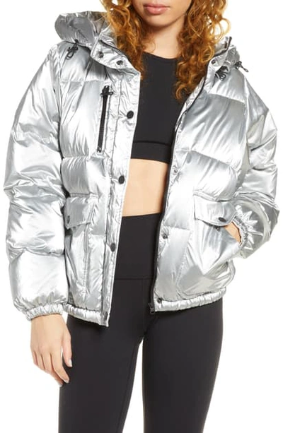 Blanc Noir Mont Blanc Hooded Puffer Jacket In Silver