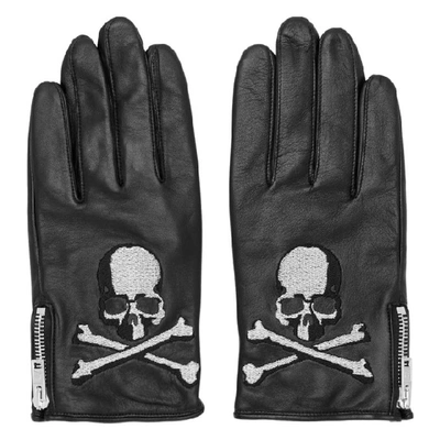 Mastermind Japan Mastermind World Embroidered Skull Leather Glove In 1 Black