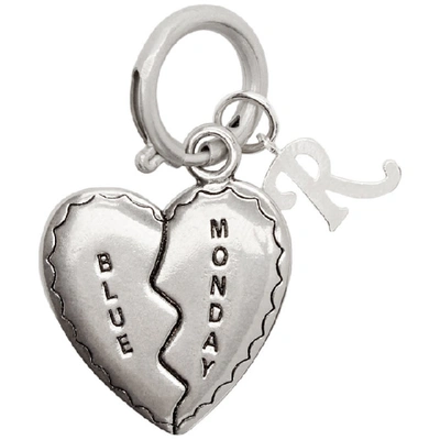 Raf Simons Broken Heart Charm Keyring In 00082 Silve