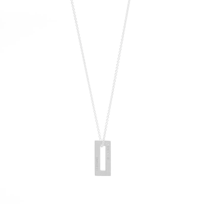 Le Gramme Small Rectangle Pendant Necklace In Silver