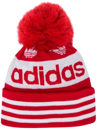 Adidas Originals Adidas Jacquard Bobble Hat In Red