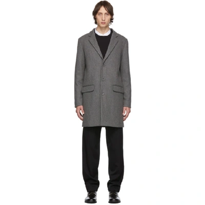 Apc Wool-blend Coat In Grey