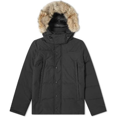 Canada Goose Wyndam Down Parka With Fur-trim Hood In Black