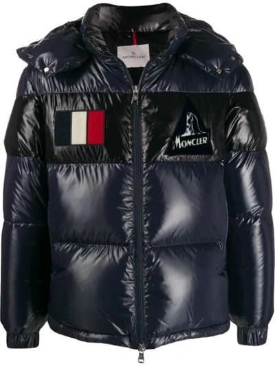 Moncler Gary Short Quilted Puffer Jacket In Blue