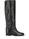 Via Roma 15 Studded Knee-high Boots In Black