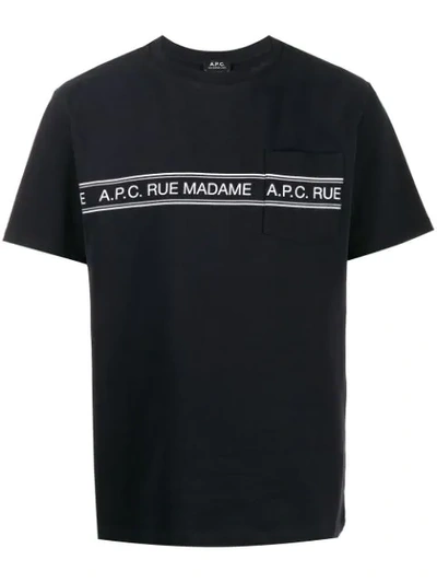Apc Rue Madame Cotton T-shirt In Blue