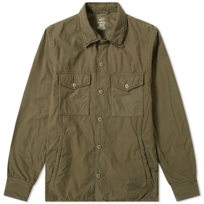 Save Khaki Fleece Lined Shirt Jacket In Green