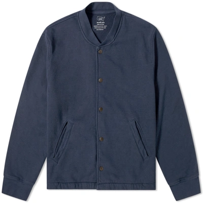 Save Khaki French Terry Warm Up Bomber Jacket In Blue