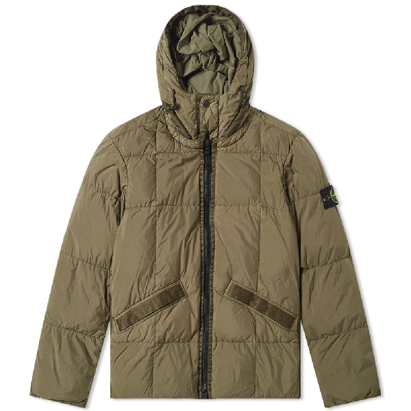 stone island hooded puffer jacket