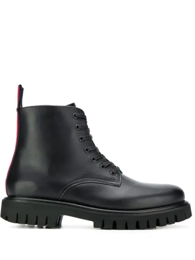 Tommy Hilfiger Chunky Lace-up Boots In Black