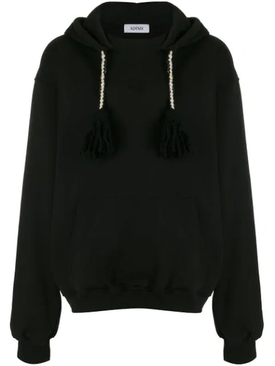 Adish Tassel Detail Hoodie In Black