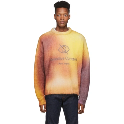 Palm Angels Tie Dye Mohair & Wool Crewneck Jumper In Multicolor