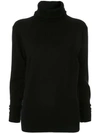 Ambush Embossed Wool Knit Turtleneck Sweater In Black