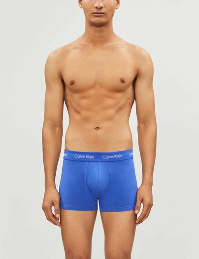 Calvin Klein Cotton Stretch Low-rise Cotton Trunks Pack Of Three In Black