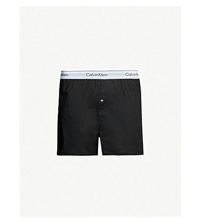 Calvin Klein Modern Cotton Slim-fit Boxer Shorts Pack Of Two In Black / Grey Heather