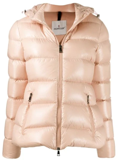 Moncler Rhin Lacquered Quilted Down Jacket In Neutral