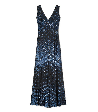 Tory Burch Allover Sequin Dress In Black