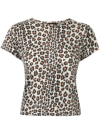 Pre-owned Fendi 1990s Leopard Printed T-shirt In Brown