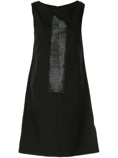 Pre-owned Fendi Printed Logo Straight-fit Dress In Black