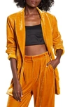 Endless Rose Velvet Blazer In Yellow