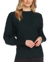 Vince Camuto Textured-knit Crewneck Sweater In Dark Willow