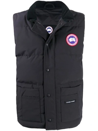 Canada Goose Logo Patch Gilet In Blue