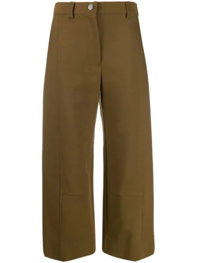 See By Chloé Colour Block Cropped Trousers In Brown