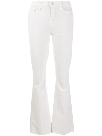 Mother Mid Rise Bootcut Jeans In White