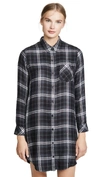 Rails Bianca Plaid Shirtdress In Onyx Slate White