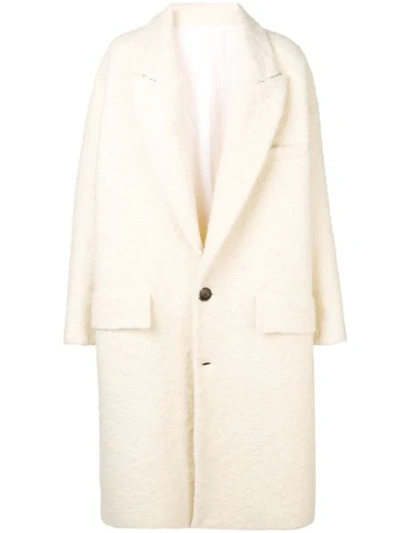 Ami Alexandre Mattiussi Oversize Two Buttons Coat In White