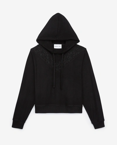 The Kooples Sport Long-sleeve Black Sweatshirt With Hood