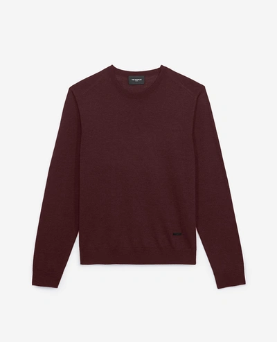 The Kooples Burgundy Slim-fit Wool & Cashmere Sweater