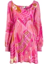 Rixo London Mary Psychedelic-butterfly Dress In Pink