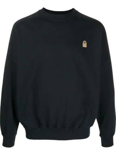 Buscemi Contrast Logo Badge Sweater In Black