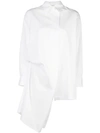 Yohji Yamamoto Asymmetric Cotton Coat In White