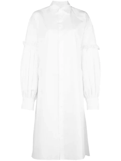 Yohji Yamamoto Layered Long Sleeved Shirt In White