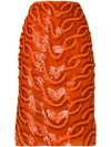 Erika Cavallini Embellished Midi Skirt In Orange