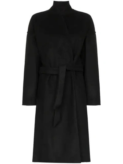 Totême Loose-fit Belted Knee-length Coat In Black