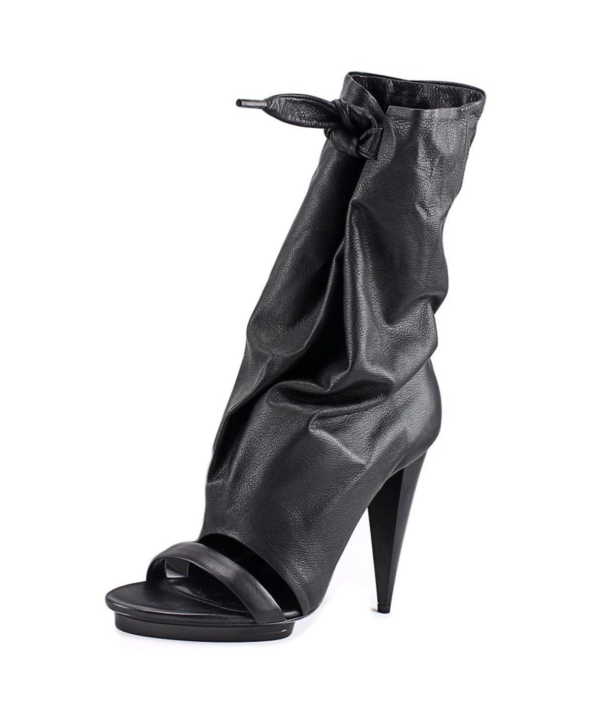 Balenciaga Pelle Open-toe Leather Bootie' In Black | ModeSens