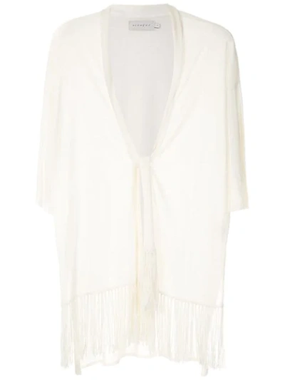 Alcaçuz Fringed Nice Kimono In White