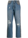 Ermanno Scervino High Rise Cropped Jeans In Blue