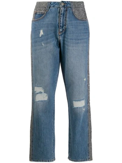 Ermanno Scervino High Rise Cropped Jeans In Blue