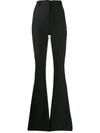 Hebe Studio High-waisted Flared Trousers In Black
