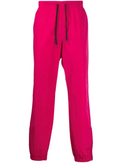 Msgm Logo Print Track Trousers In Pink