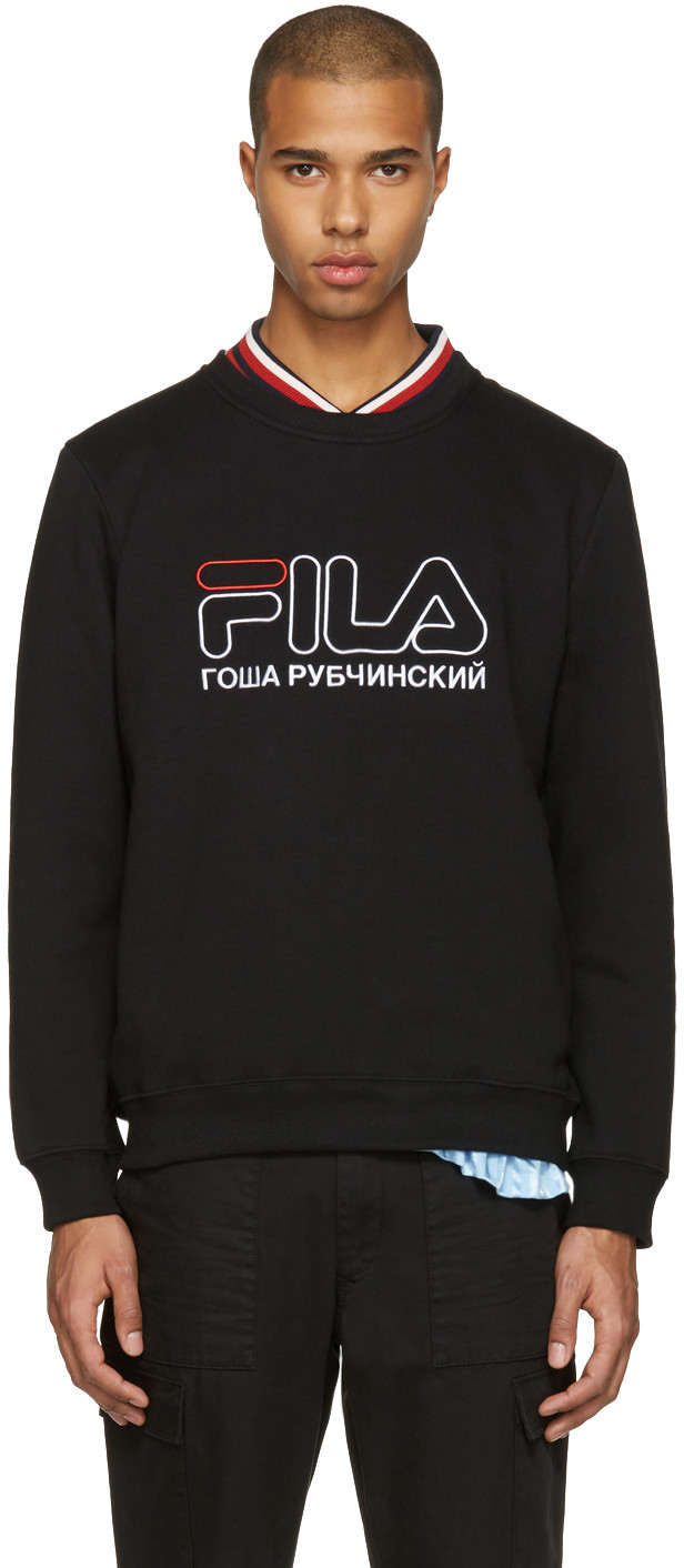 Gosha Rubchinskiy Black Fila Edition Pullover | ModeSens