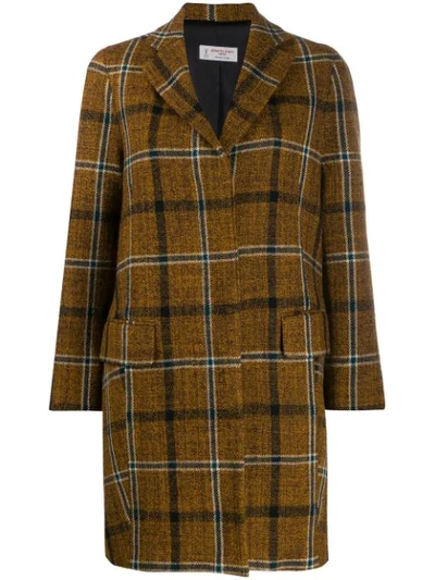 Alberto Biani Single-breasted Plaid Coat In Neutrals